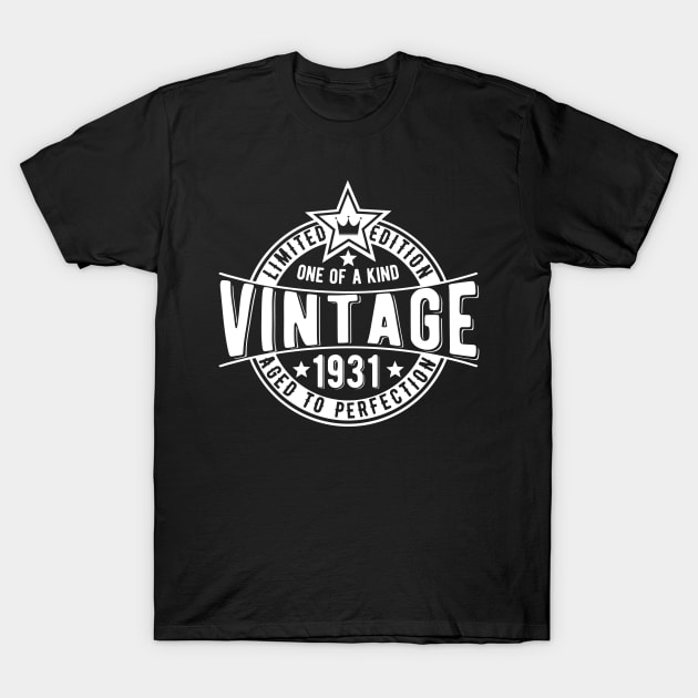 born in 1931 vintage retro gift idea for dad T-Shirt by The Arty Apples